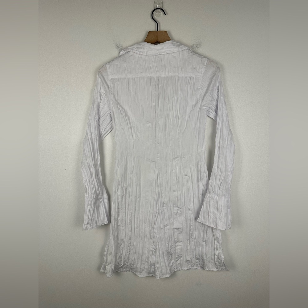 Urban Outfitter White Jordyn Textured Flyaway Shirt Women’s Sz S - Picture 6 of 7